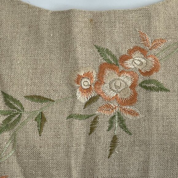 Talbots Maxi Linen Dress Floral Embroidery Cap Sleeve 10 Neutral Coastal Summer - Picture 5 of 16